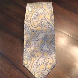 ⭐️ Campia Moda Silk Classic Paisley yellow-gold and blue neck tie